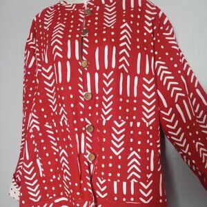 Reversible Red/White African Inspired Jacket